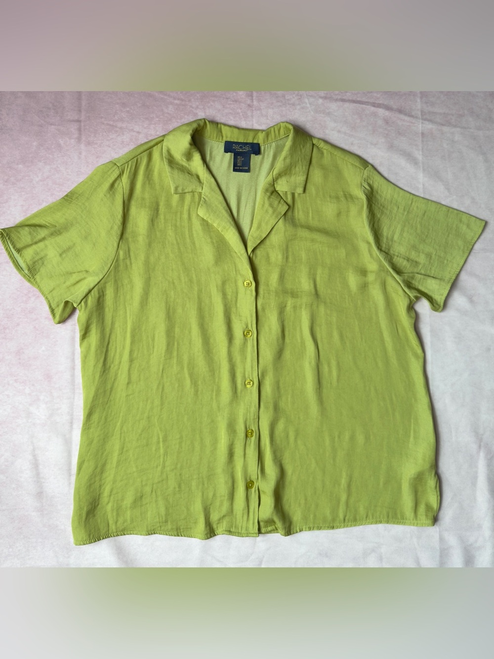 RACHEL Rachel Roy Short-Sleeve Button Shirt in Light Green